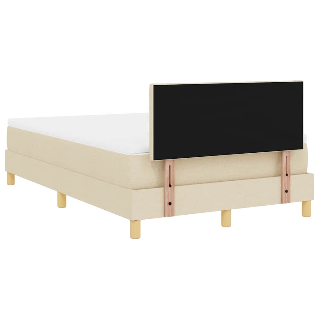 Box Spring Seng Med Madras Creme 120 X 190 Cm Stof - Billede 11