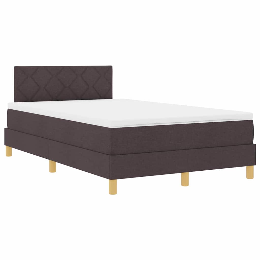 Box Spring Seng Med Madras Mørkebrun 120 X 200 Cm Stof - Billede 2
