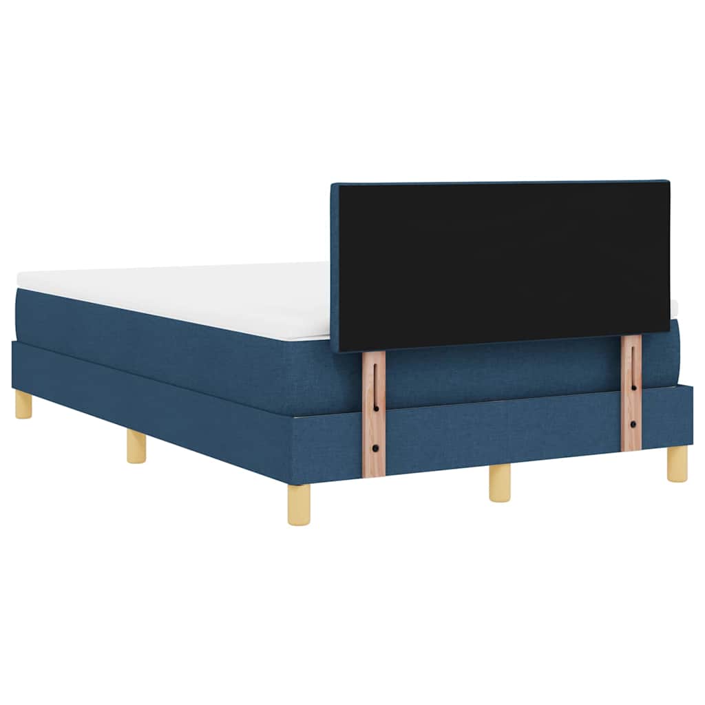 Box Spring Seng Med Madras Med Hovedgærde Blå 120 X 200 Cm Stof - Billede 10