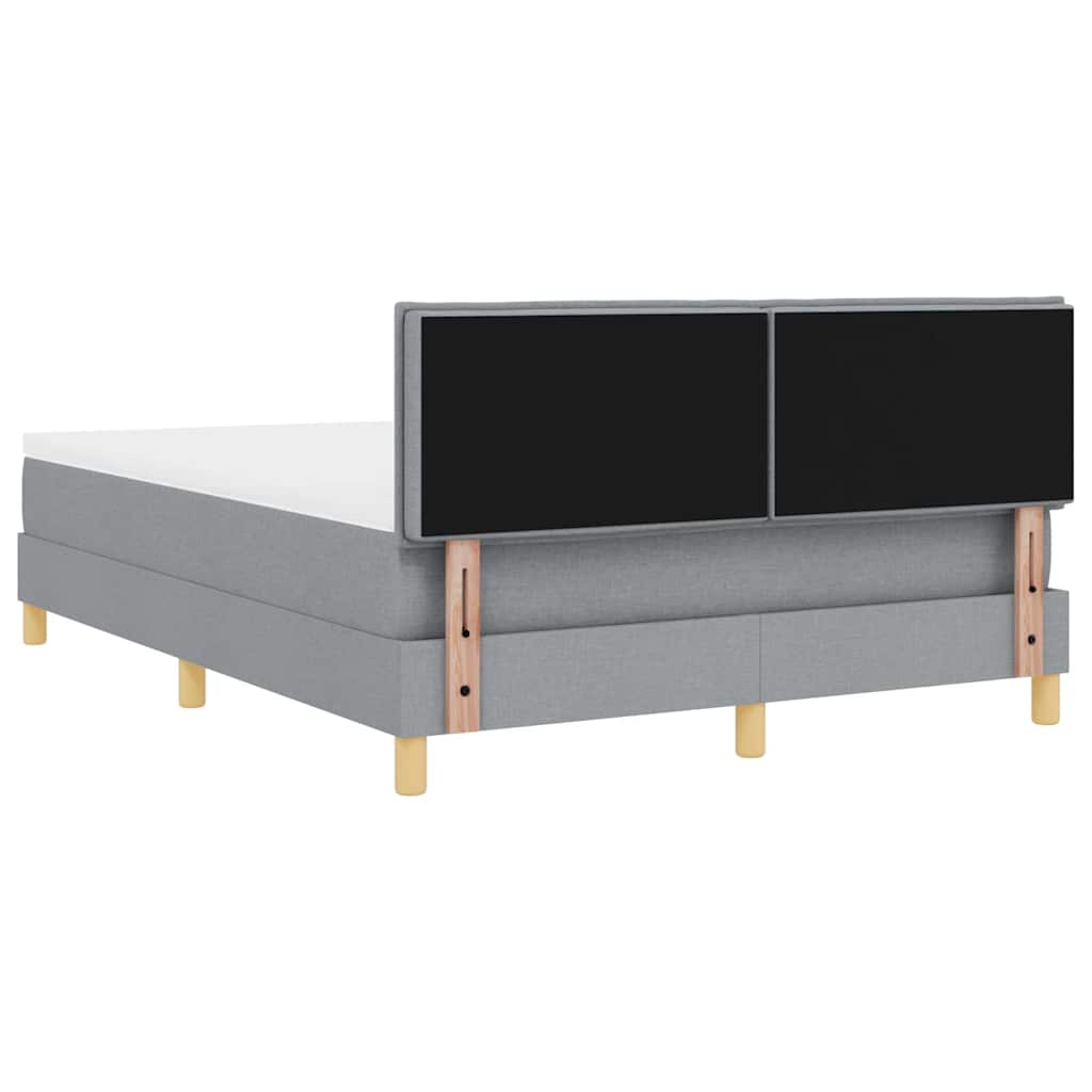 Box Spring Seng Med Madras Lysegrå 140 X 200 Cm Stof - Billede 10