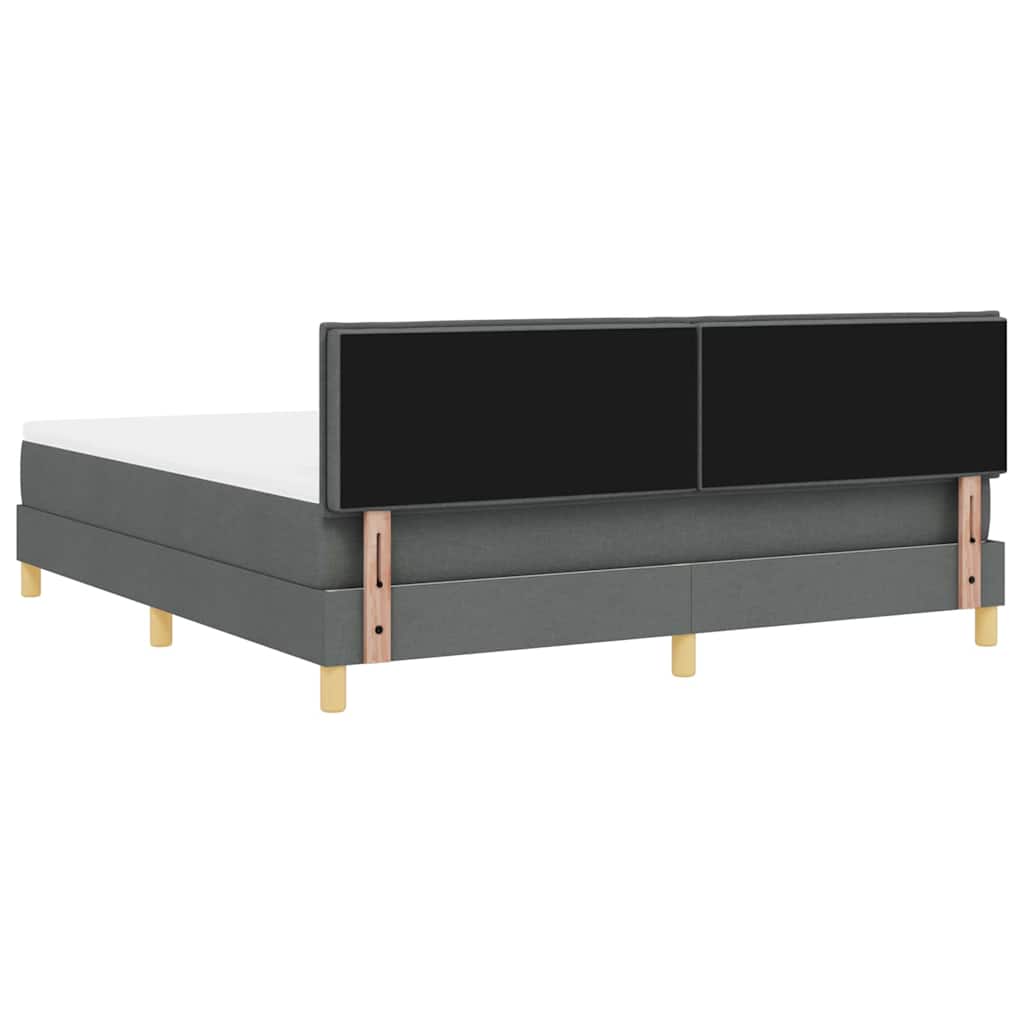 Box Spring Seng Med Madras Mørkegrå 180 X 200 Cm Stof - Billede 11