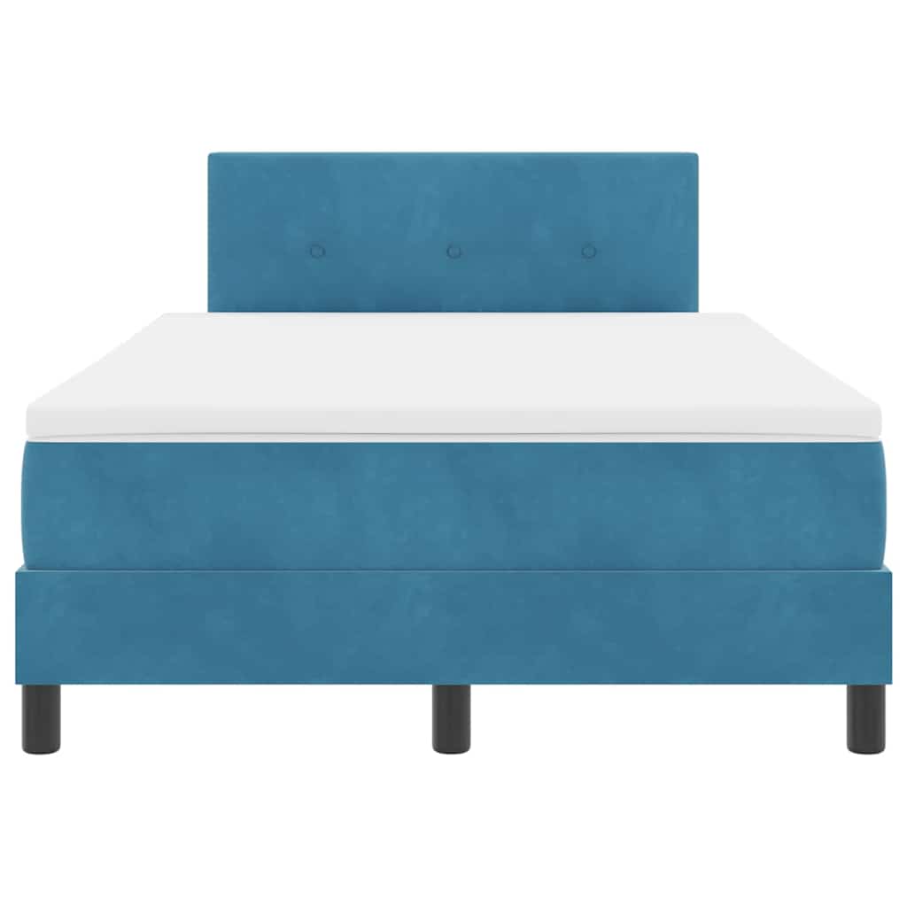 Box Spring Seng Med Madras Blå 120 X 190 Cm Fløjl - Billede 9