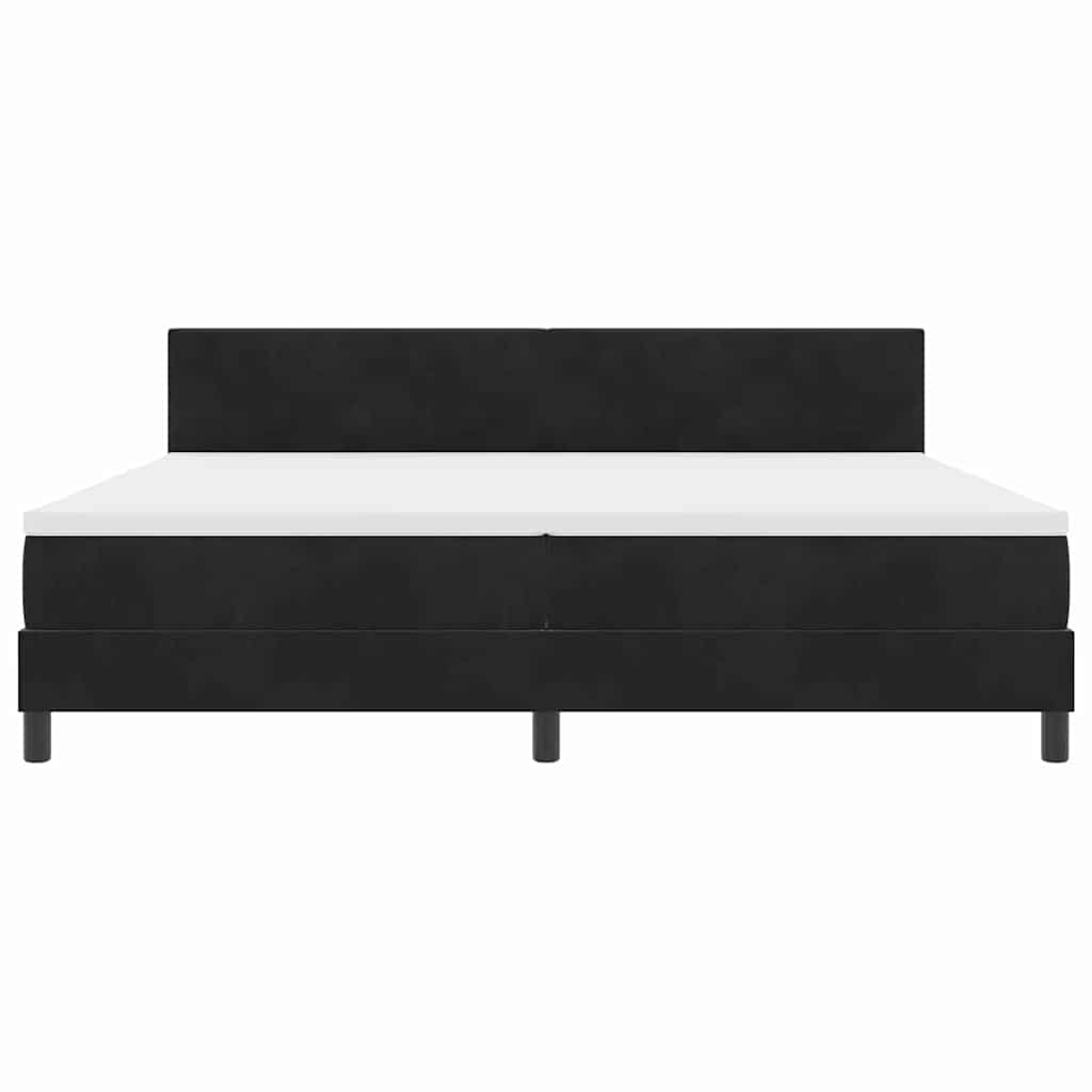 Box Spring Seng Med Madras Sort 200 X 200 Cm Fløjl - Billede 9