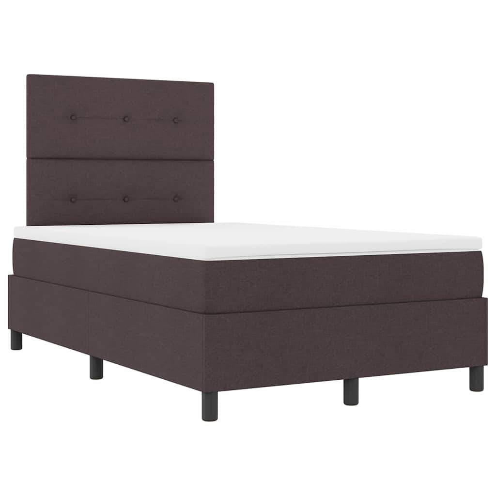 Box Spring Seng Med Madras Mørkebrun 120 X 190 Cm Stof - Billede 6