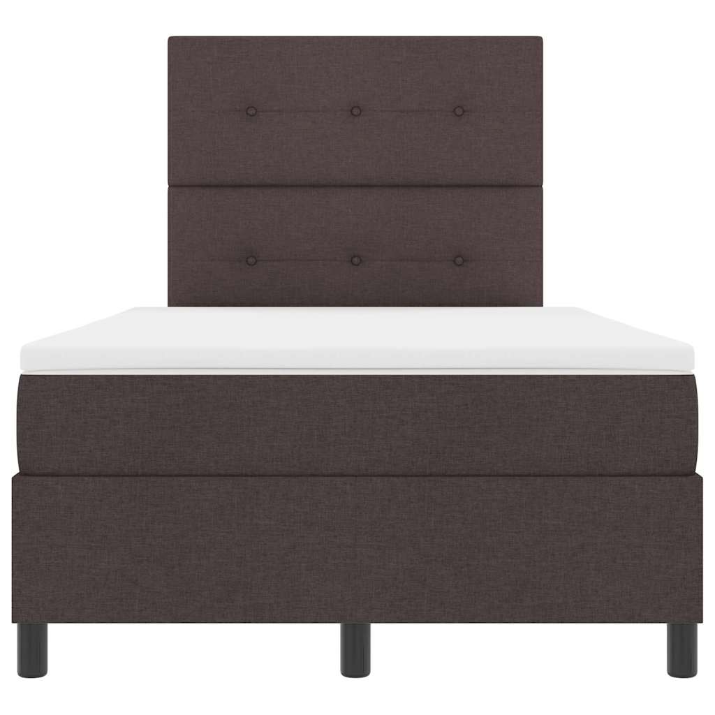 Box Spring Seng Med Madras Mørkebrun 120 X 190 Cm Stof - Billede 8