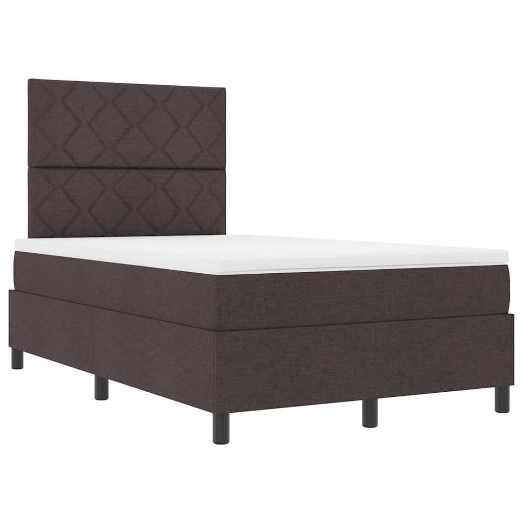 Box Spring Seng Med Madras Mørkebrun 120 X 190 Cm Stof - Billede 6