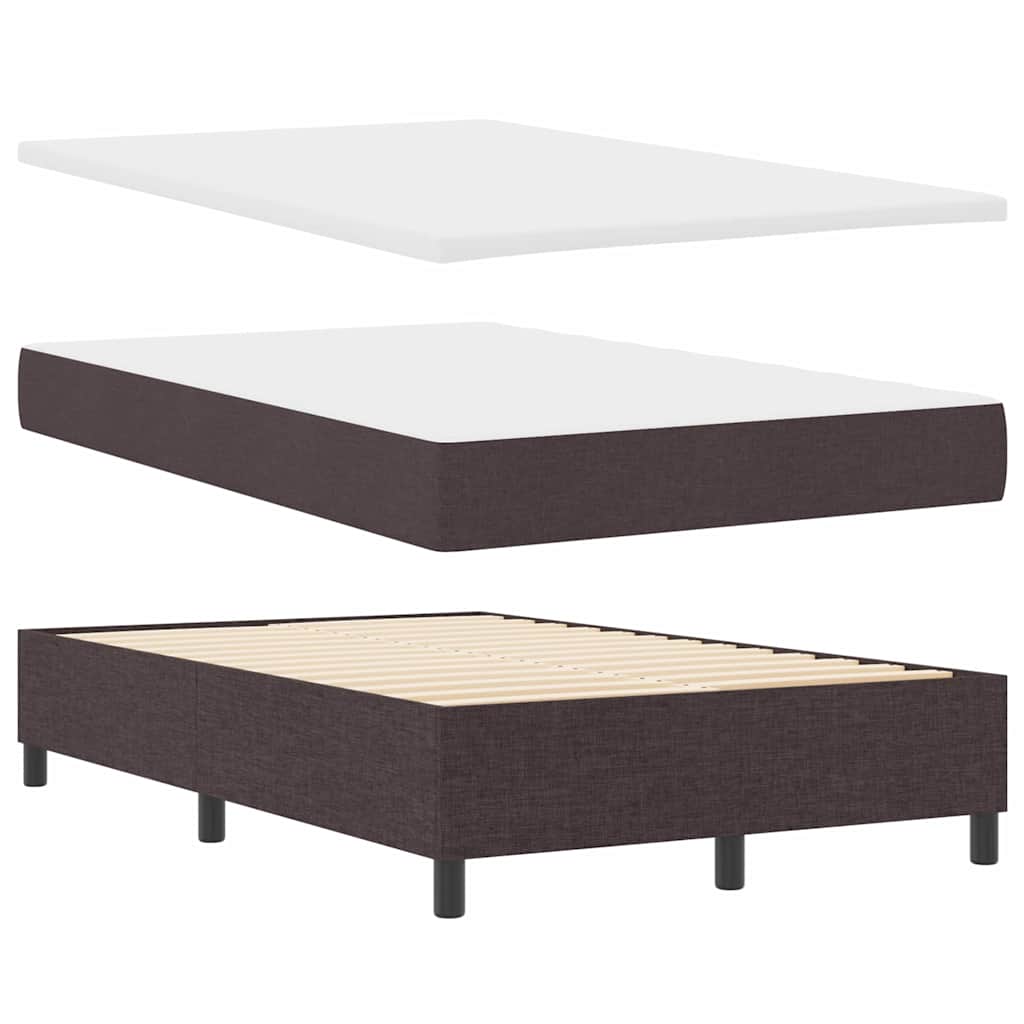 Box Spring Seng Med Madras Mørkebrun 120 X 190 Cm Stof - Billede 7