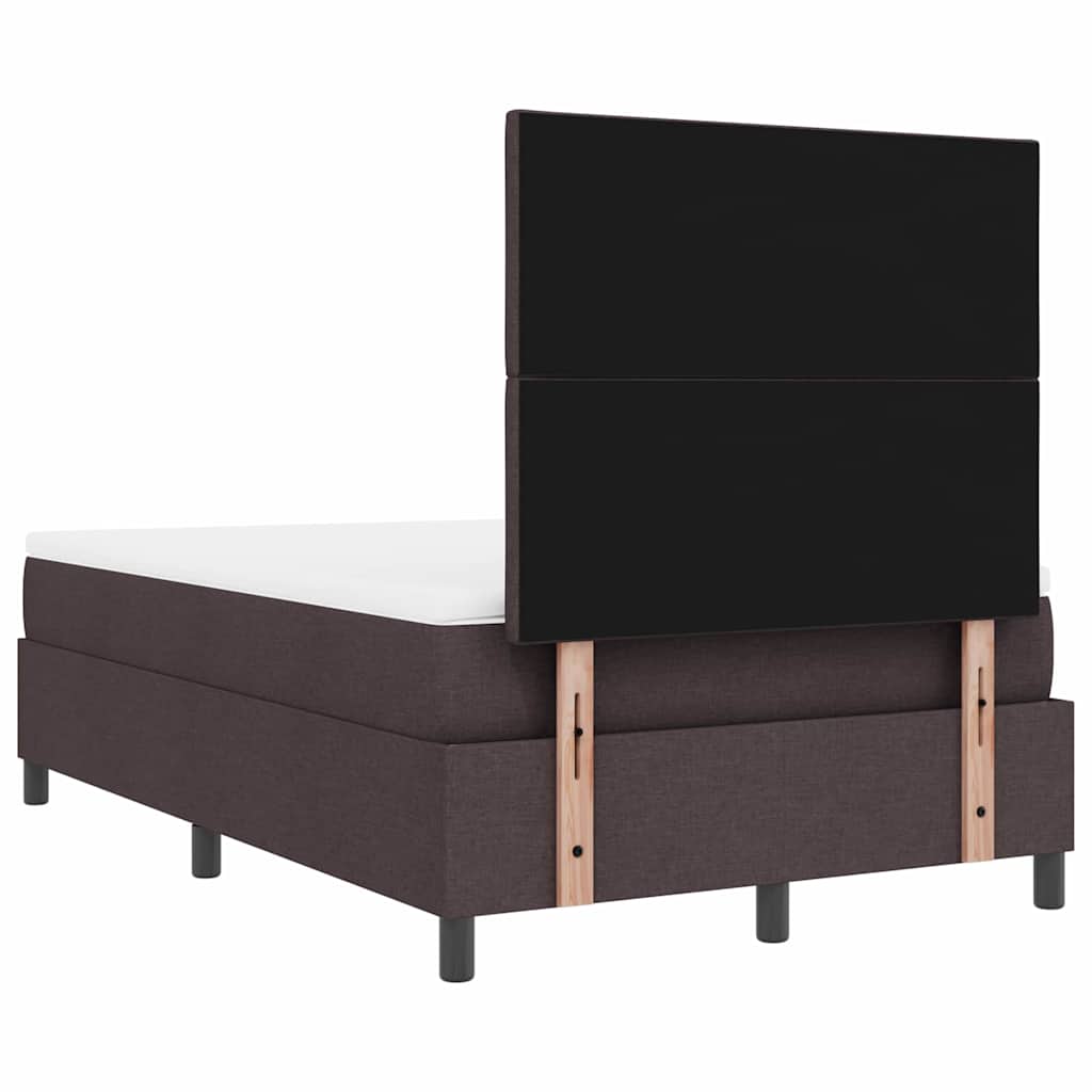 Box Spring Seng Med Madras Mørkebrun 120 X 190 Cm Stof - Billede 10