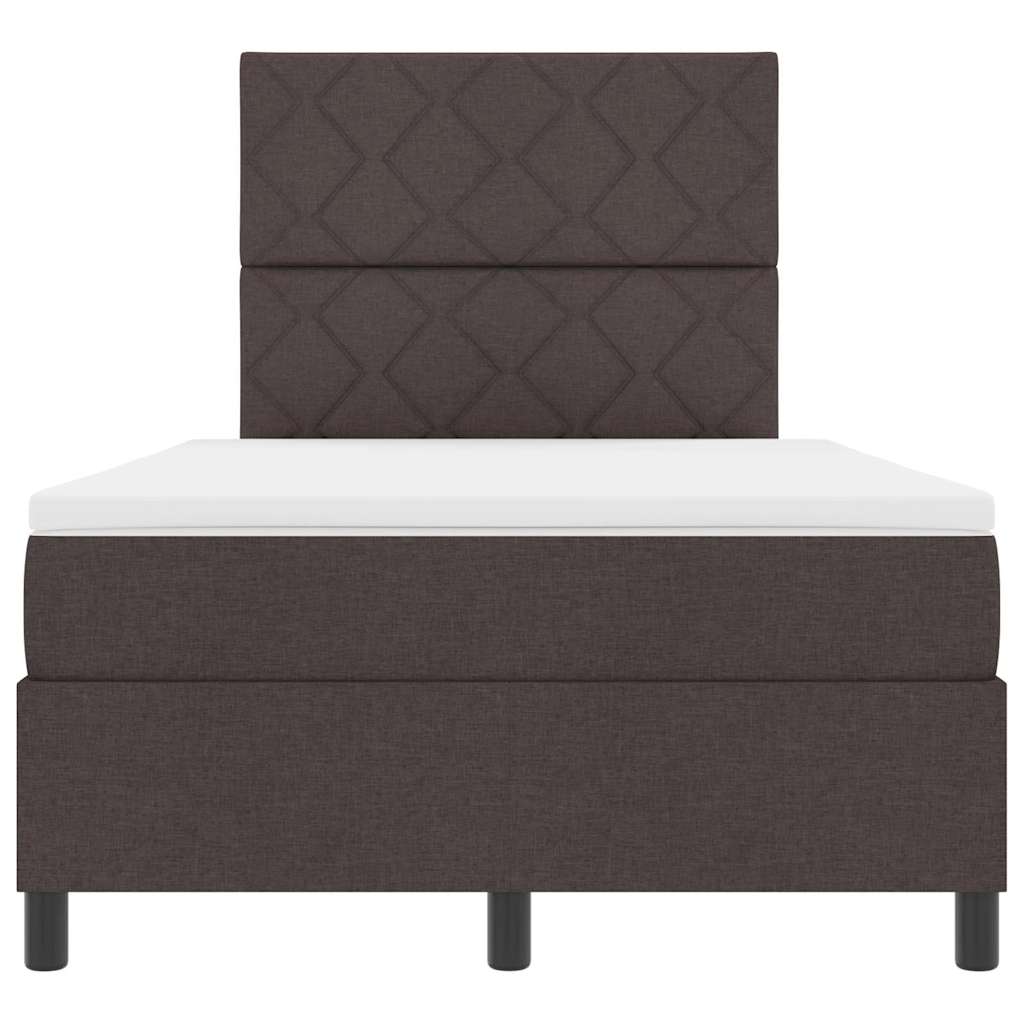 Box Spring Seng Med Madras Mørkebrun 120 X 190 Cm Stof - Billede 8