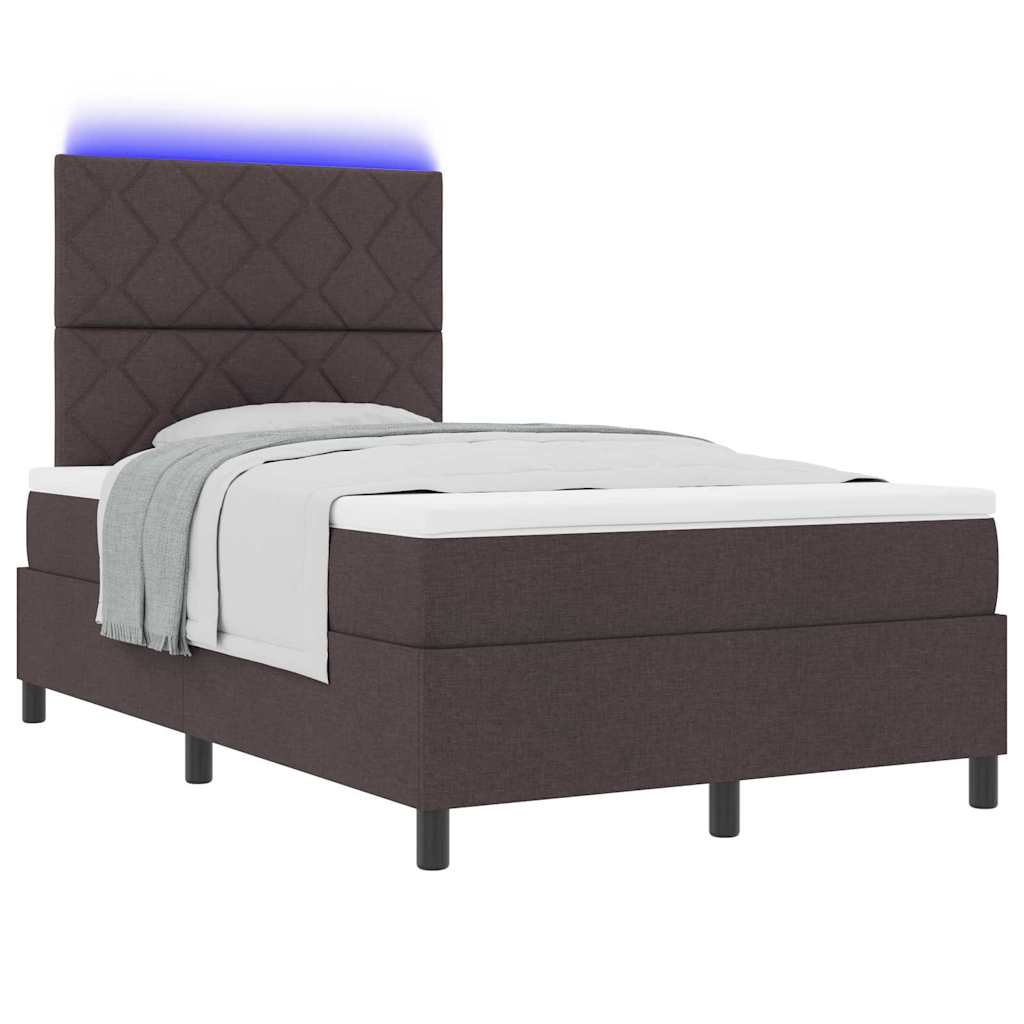 Box Spring Seng Med Madras Mørkebrun 120 X 190 Cm Stof - Billede 3