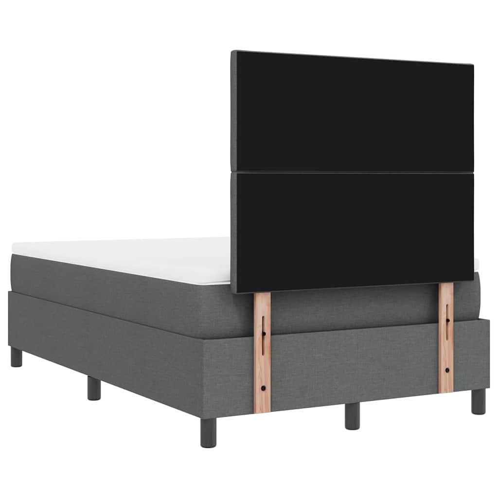 Box Spring Seng Med Madras Mørkegrå 120 X 200 Cm Stof - Billede 10
