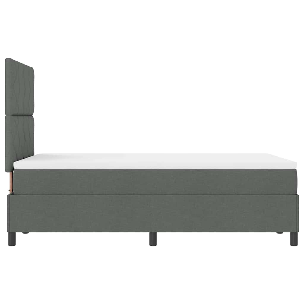 Box Spring Seng Med Madras Mørkegrå 120 X 200 Cm Stof - Billede 9