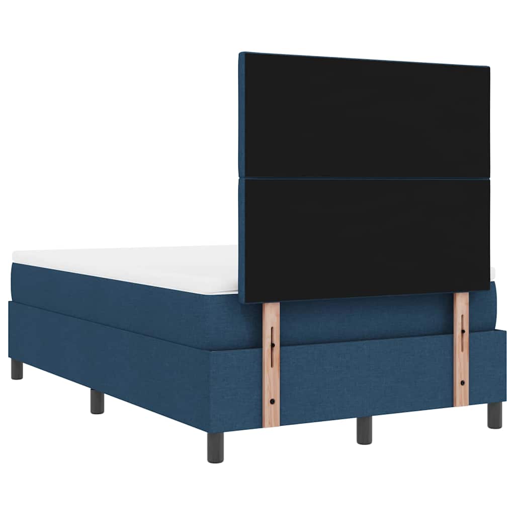 Box Spring Seng Med Madras Med Hovedgærde Blå 120 X 200 Cm Stof - Billede 10