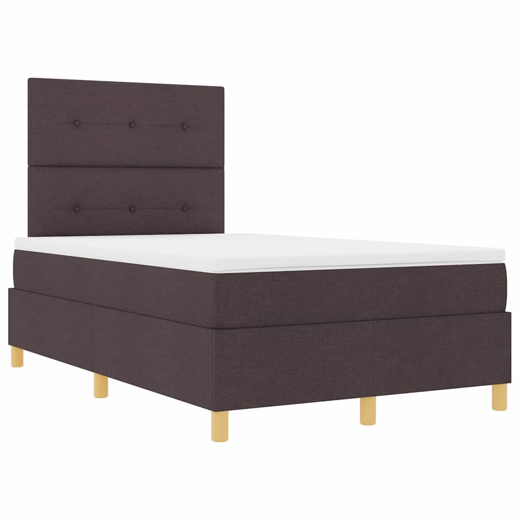 Box Spring Seng Med Madras Mørk Brun 120 X 190 Cm Stof - Billede 6