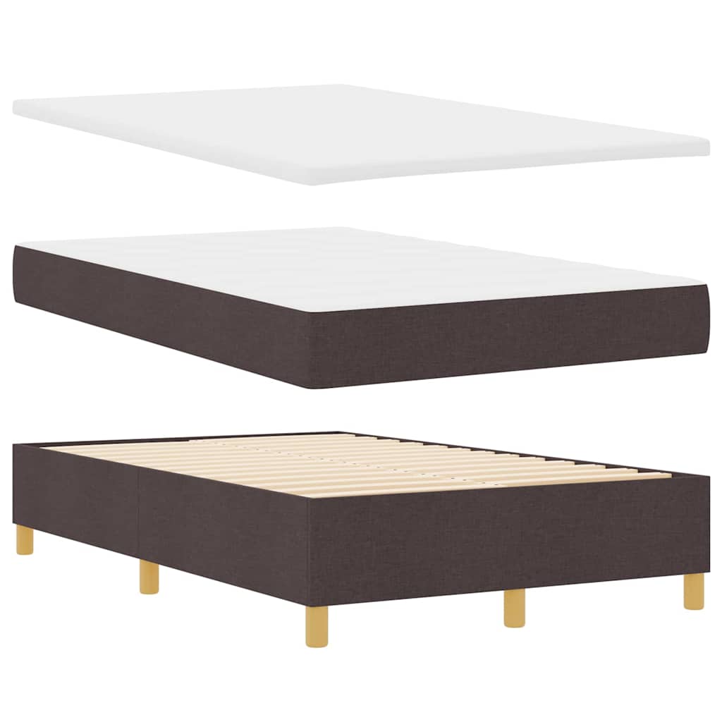 Box Spring Seng Med Madras Mørk Brun 120 X 190 Cm Stof - Billede 7