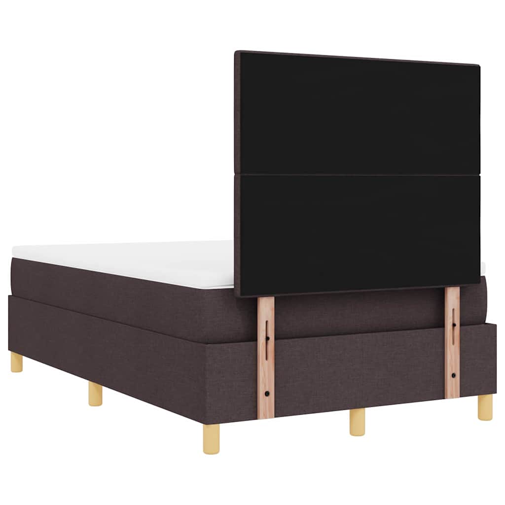 Box Spring Seng Med Madras Mørk Brun 120 X 190 Cm Stof - Billede 10