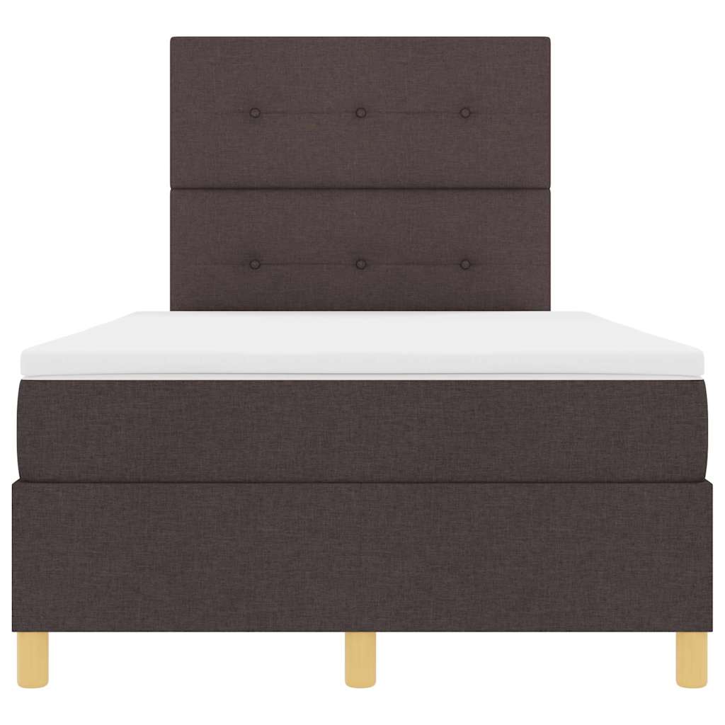 Box Spring Seng Med Madras Mørk Brun 120 X 190 Cm Stof - Billede 8