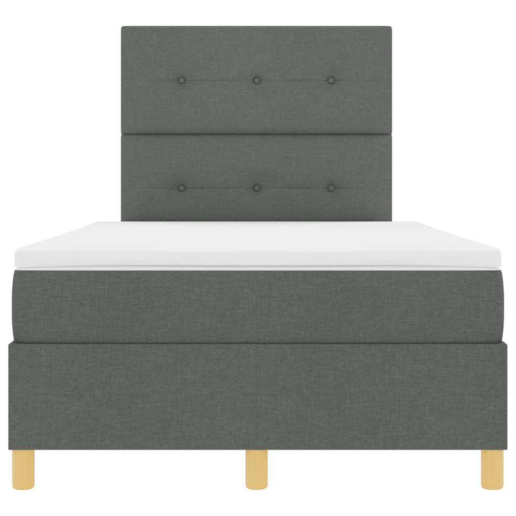 Box Spring Seng Med Madras Mørkegrå 120 X 200 Cm Stof - Billede 8