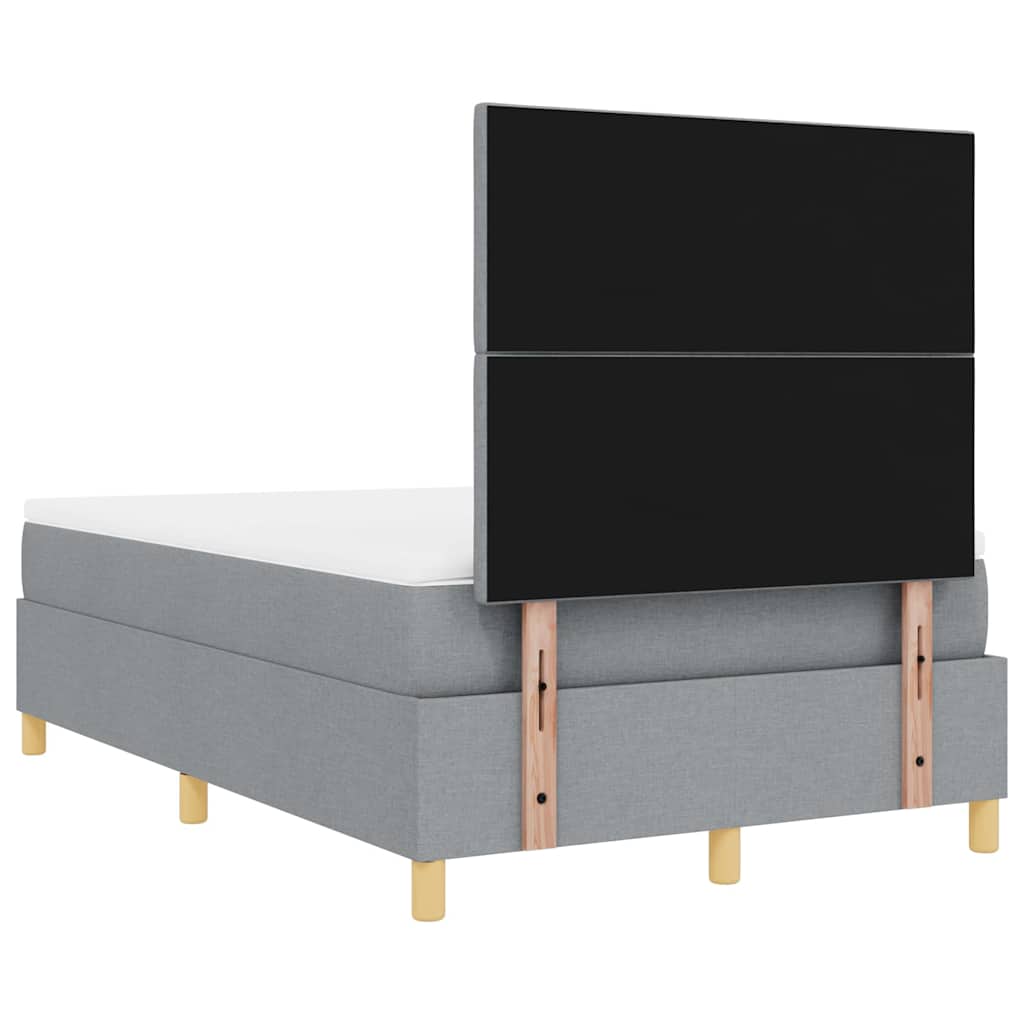 Box Spring Seng Med Madras Lysegrå 120 X 190 Cm Stof - Billede 11