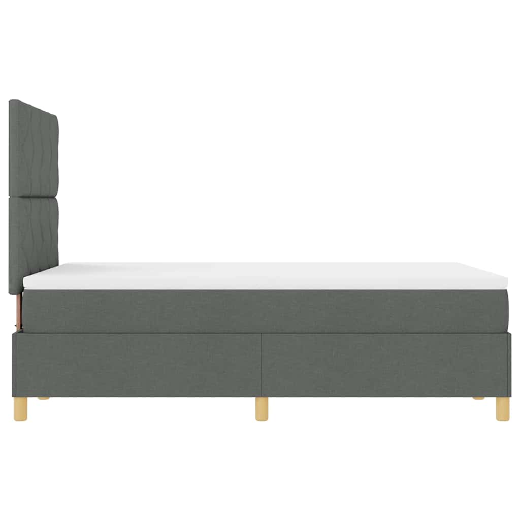 Box Spring Seng Med Madras Mørkegrå 120 X 190 Cm Stof - Billede 10