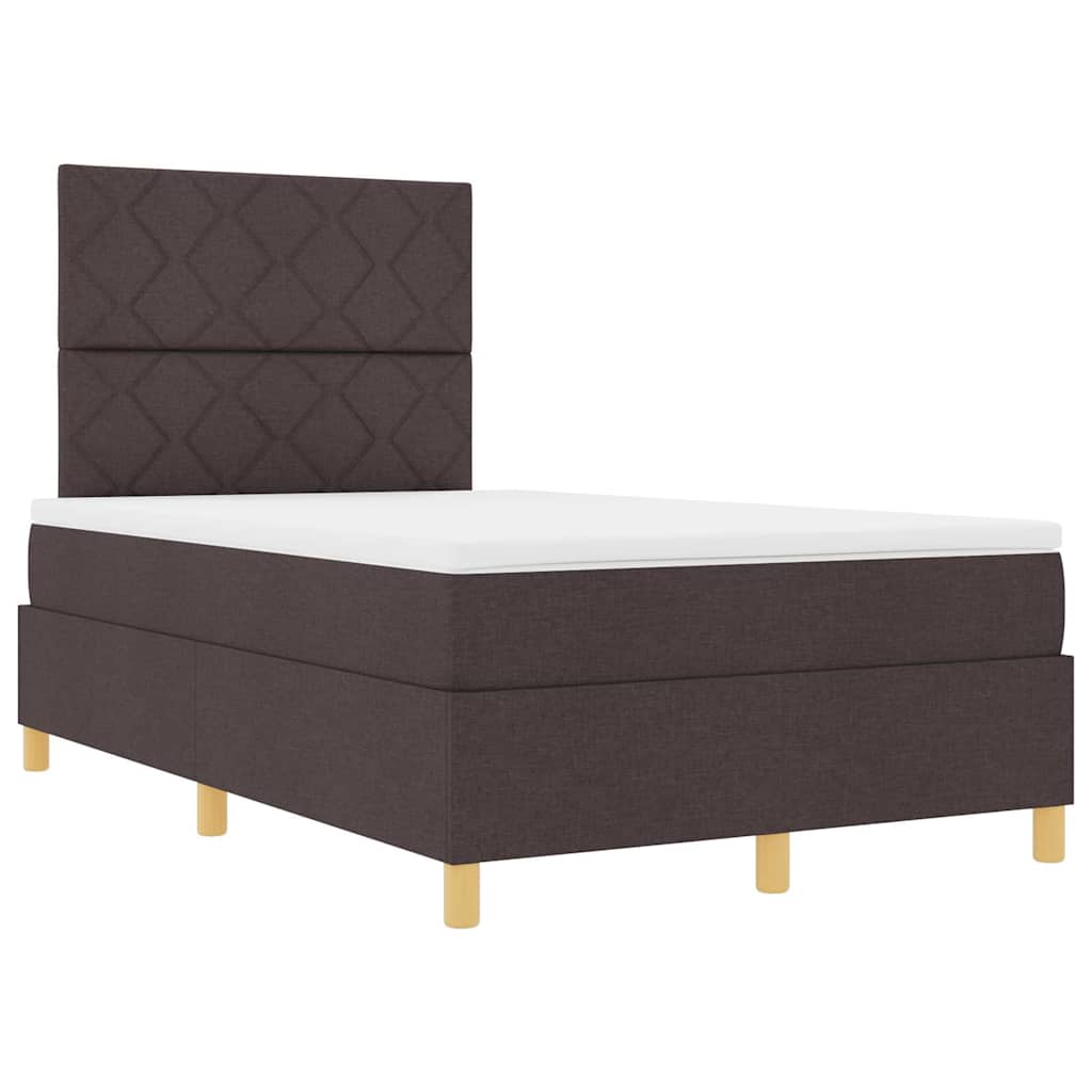 Box Spring Seng Med Madras Mørkebrun 120 X 190 Cm Stof - Billede 6
