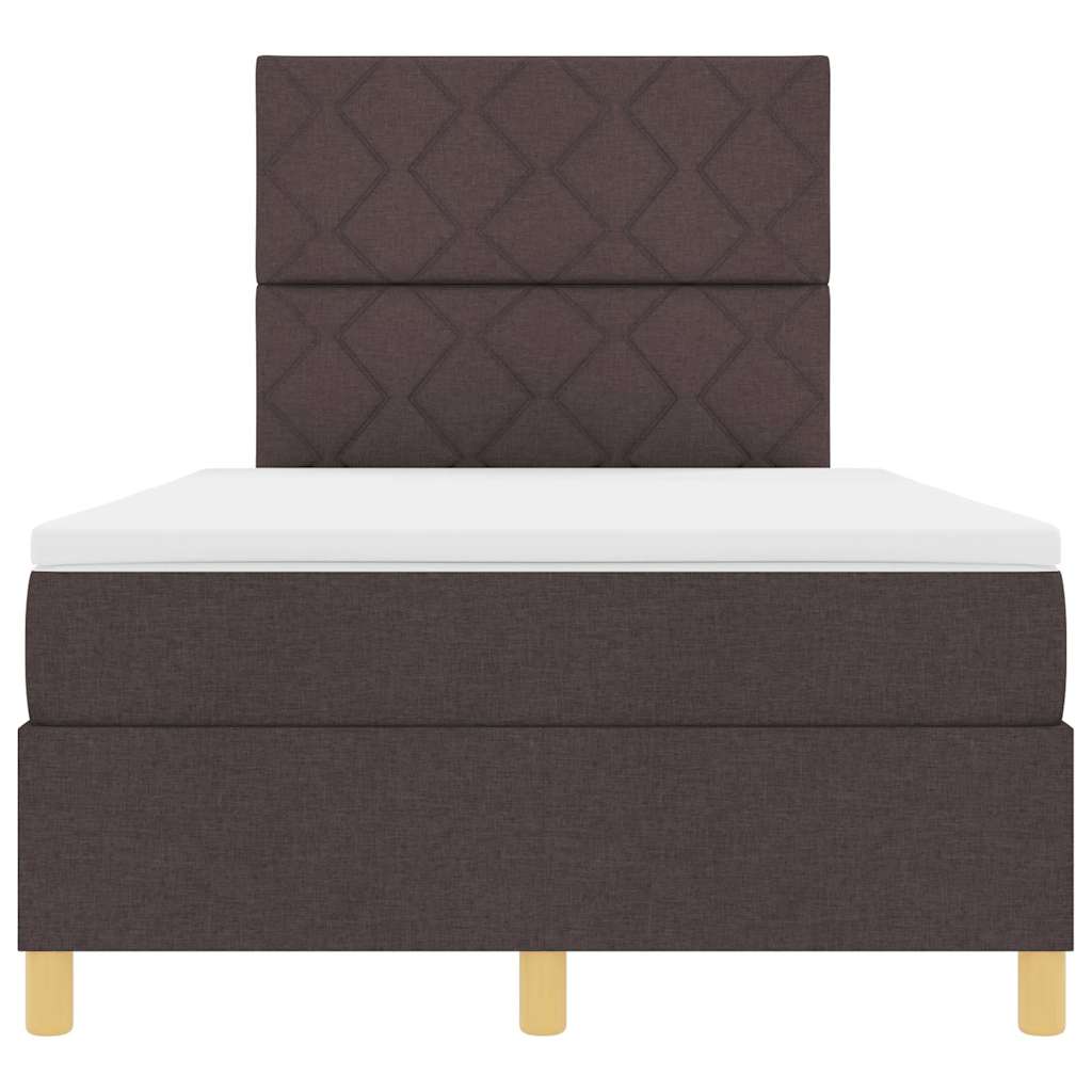 Box Spring Seng Med Madras Mørkebrun 120 X 190 Cm Stof - Billede 8