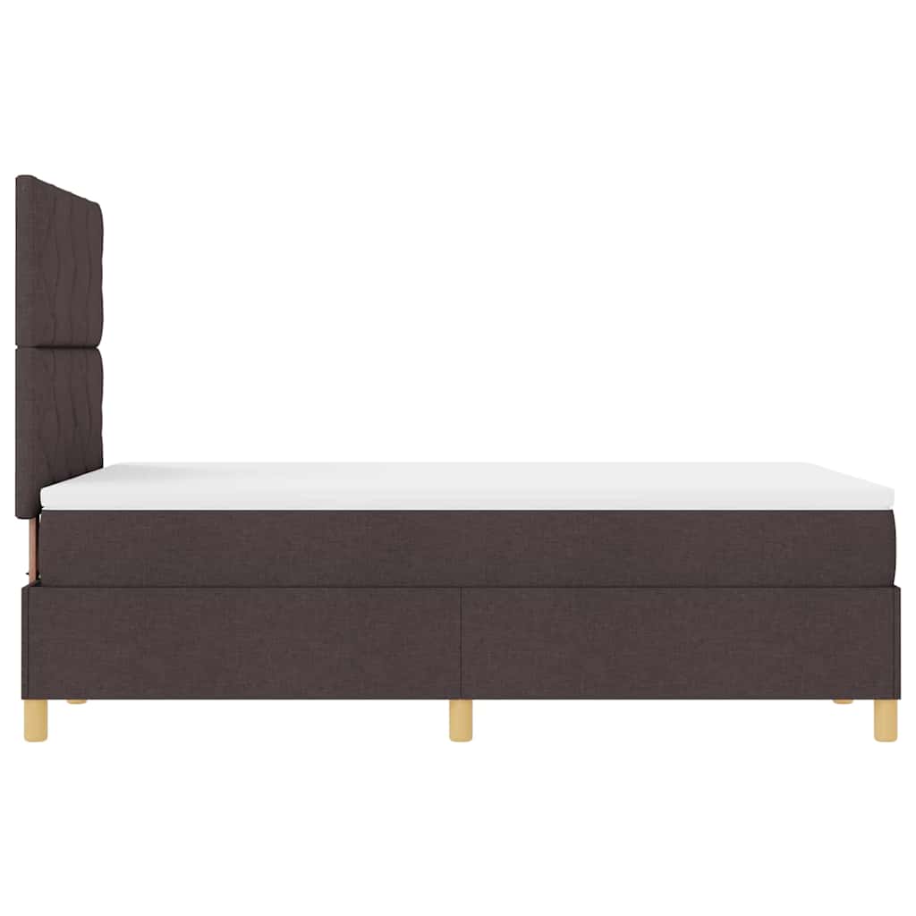 Box Spring Seng Med Madras Mørkebrun 120 X 190 Cm Stof - Billede 9