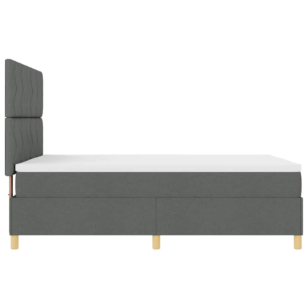 Box Spring Seng Med Madras Mørkegrå 140 X 200 Cm Stof - Billede 10