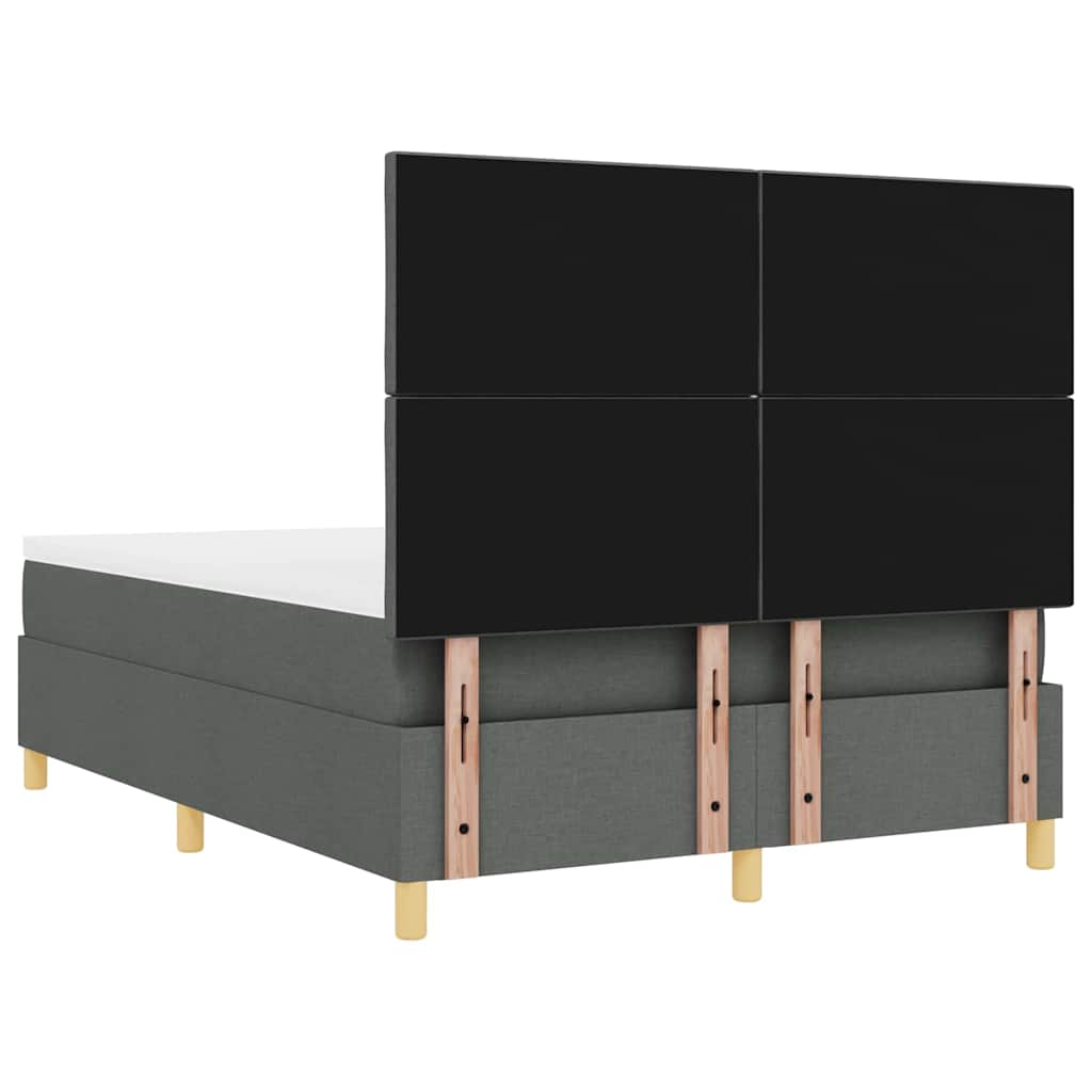 Box Spring Seng Med Madras Mørkegrå 160 X 200 Cm Stof - Billede 11