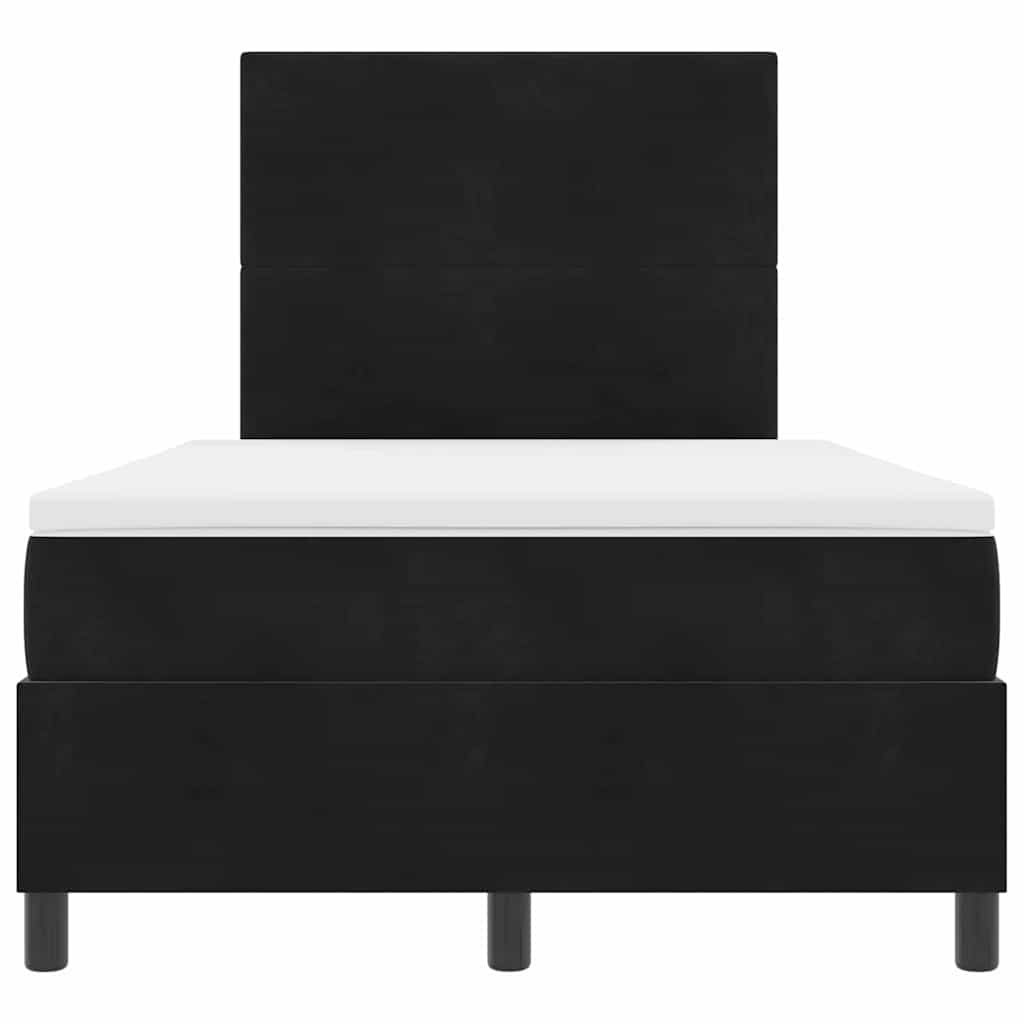 Box Spring Seng Med Madras Sort 120 X 190 Cm Fløjl - Billede 8