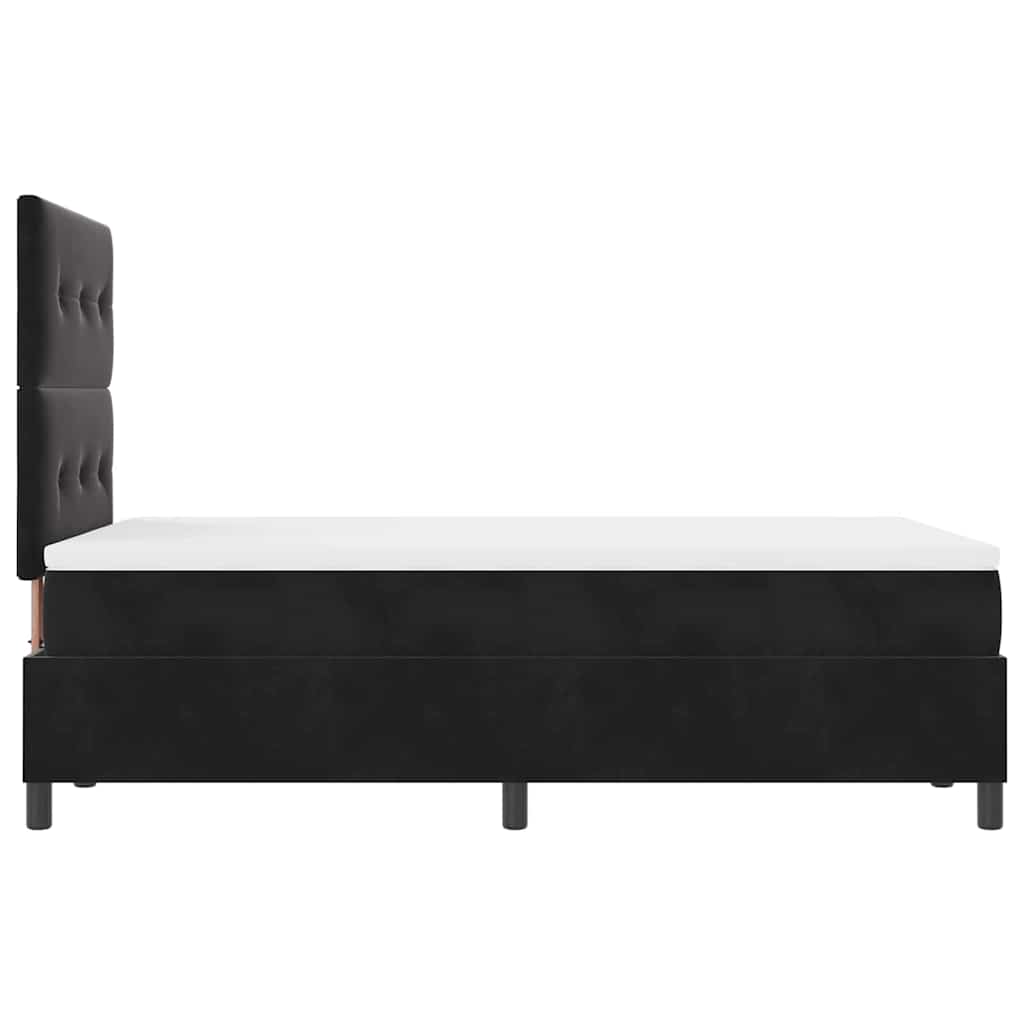 Box Spring Seng Med Madras Sort 120 X 190 Cm Fløjl - Billede 9