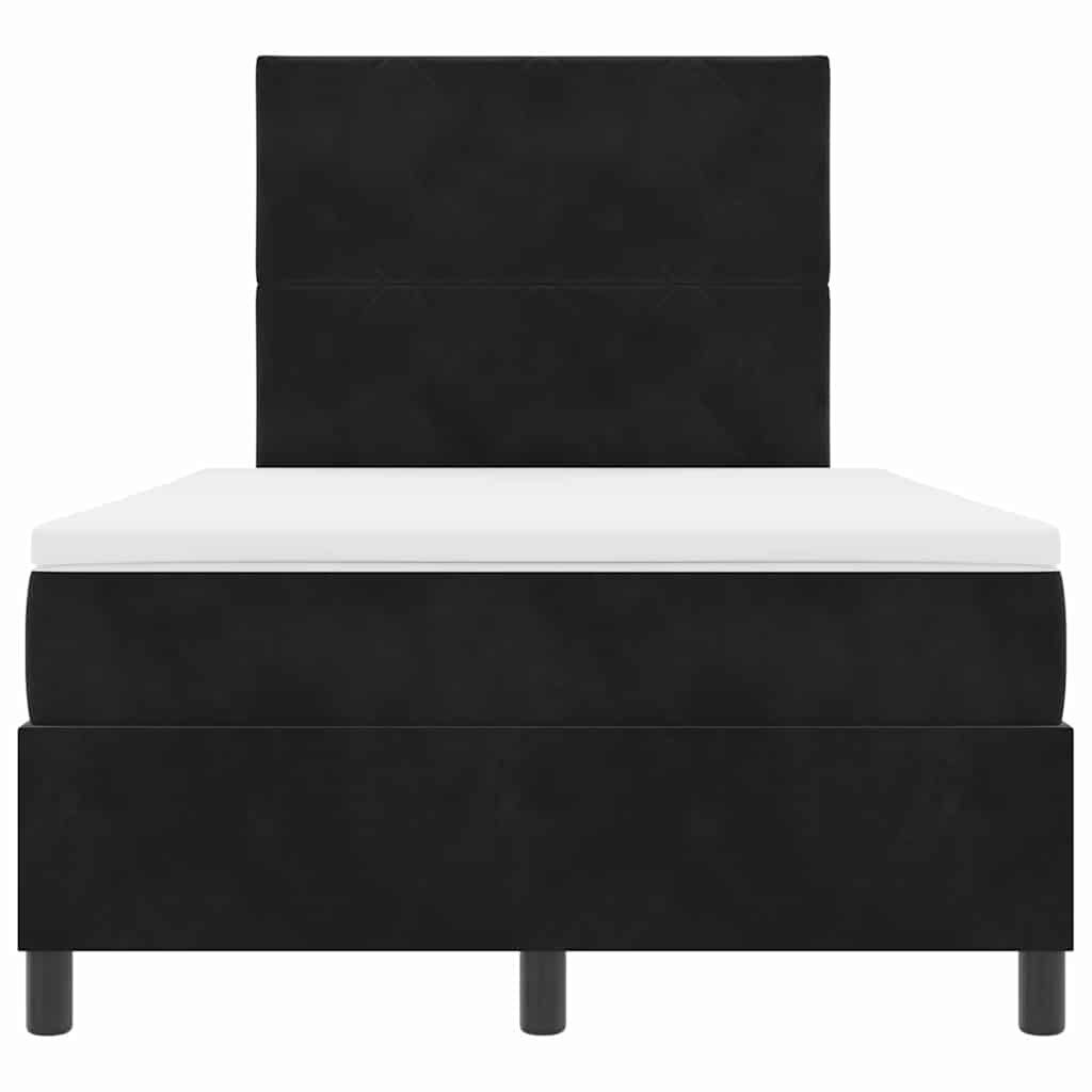 Box Spring Seng Med Madras Sort 120 X 190 Cm Fløjl - Billede 8
