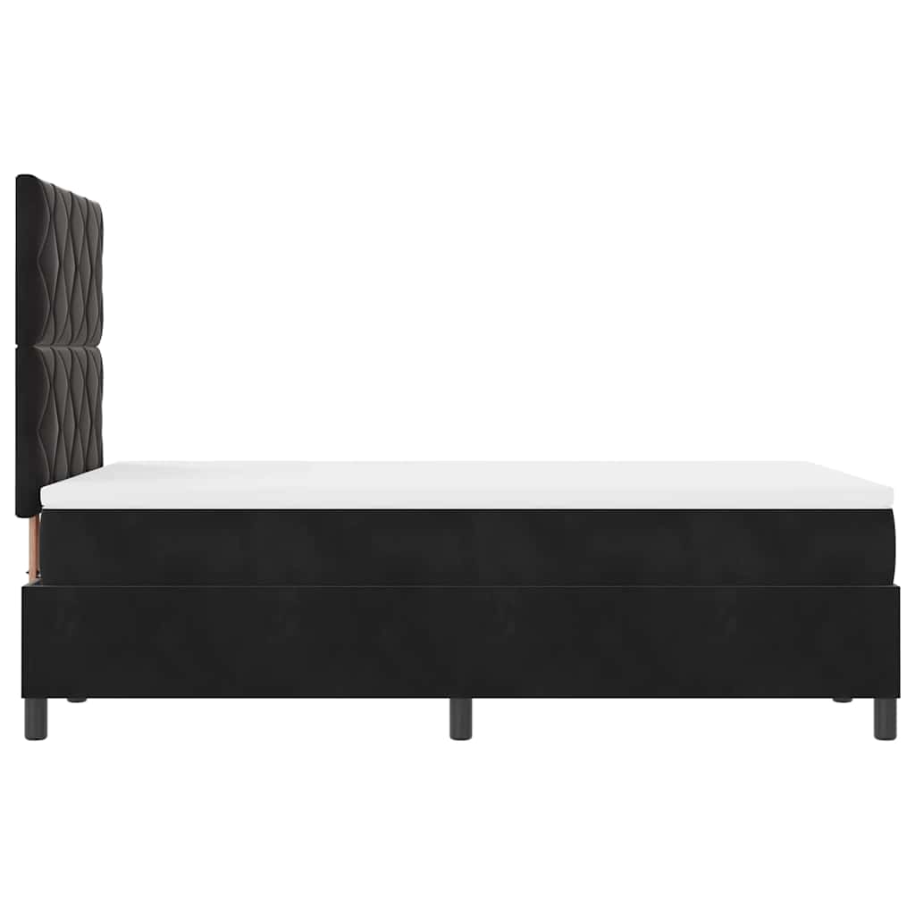 Box Spring Seng Med Madras Sort 120 X 190 Cm Fløjl - Billede 9