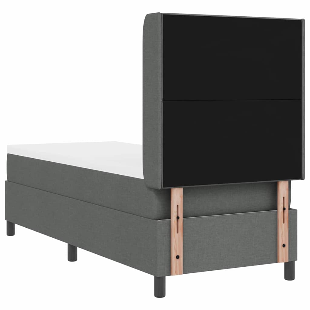 Box Spring Seng Med Madras Mørkegrå 80 X 200 Cm Stof - Billede 11