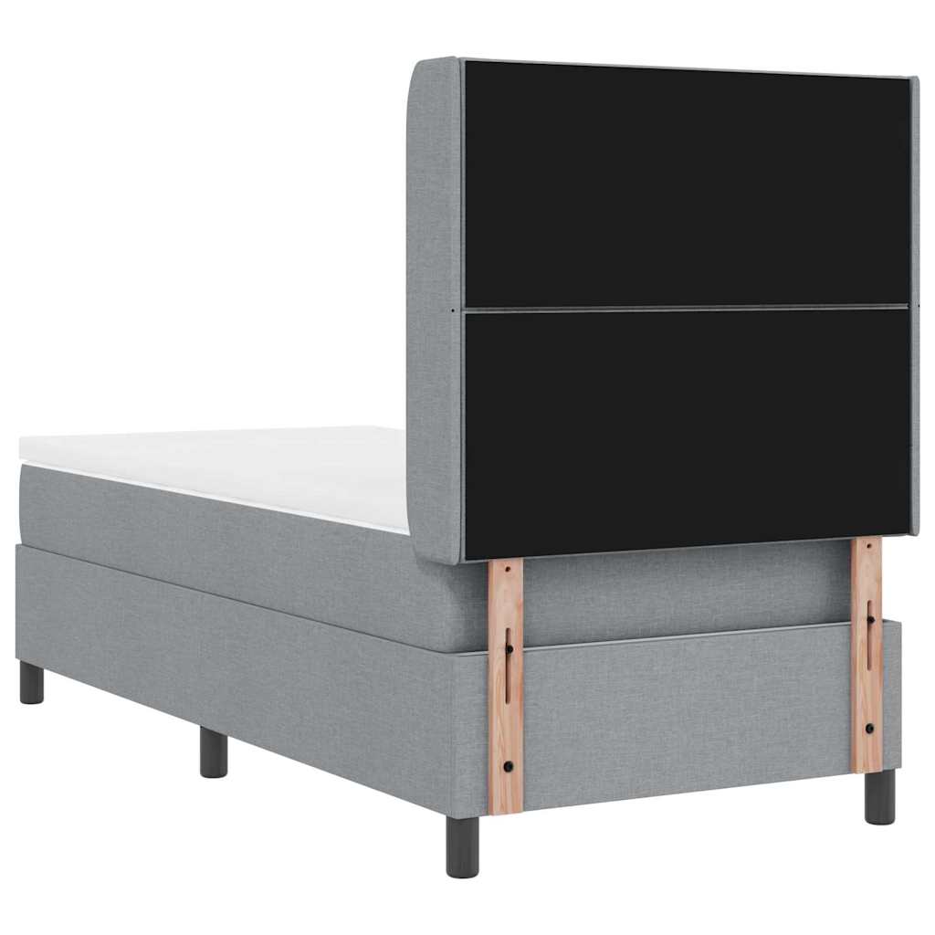 Box Spring Seng Med Madras Lysegrå 90 X 200 Cm Stof - Billede 11