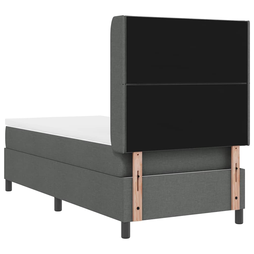 Box Spring Seng Med Madras Mørkegrå 90 X 200 Cm Stof - Billede 11