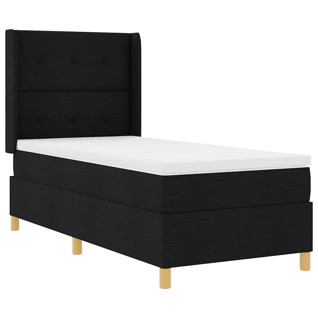 Box Spring Seng Med Madras Sort 100 X 200 Cm Stof - Billede 2