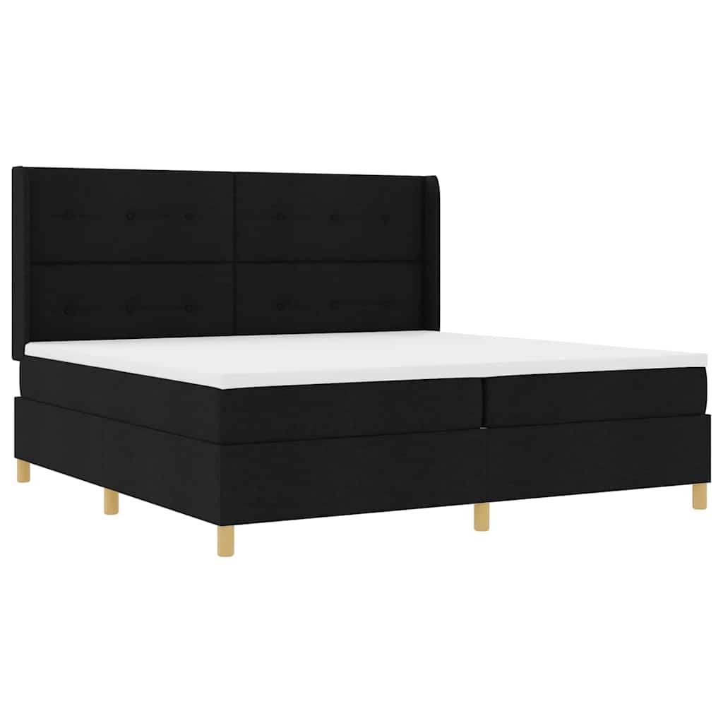 Box Spring Seng Med Madras Sort 200 X 200 Cm Stof - Billede 2