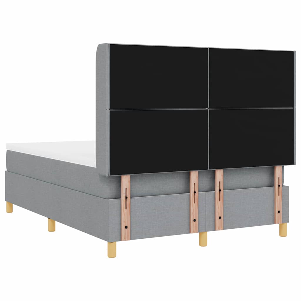 Box Spring Seng Med Madras Lysegrå 140 X 200 Cm Stof - Billede 10