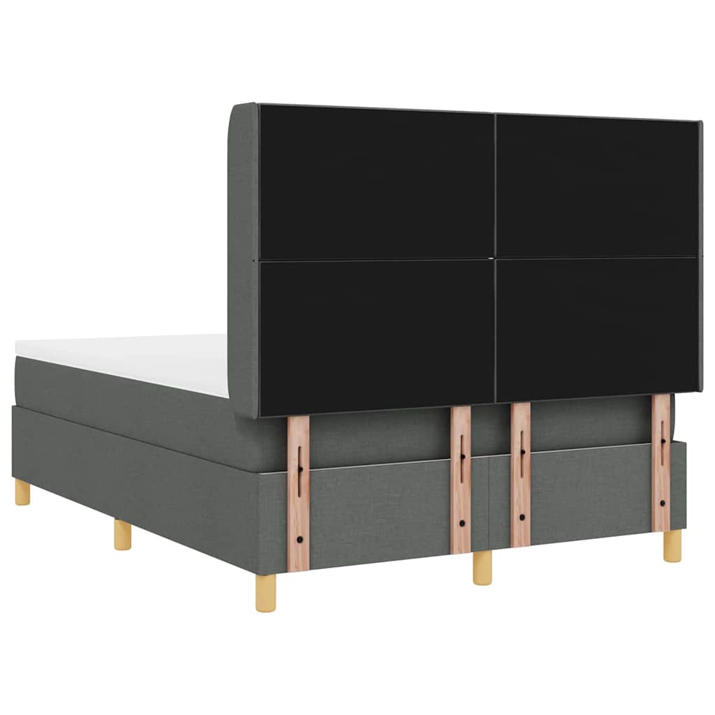 Box Spring Seng Med Madras Grå 140 X 200 Cm Stof - Billede 11