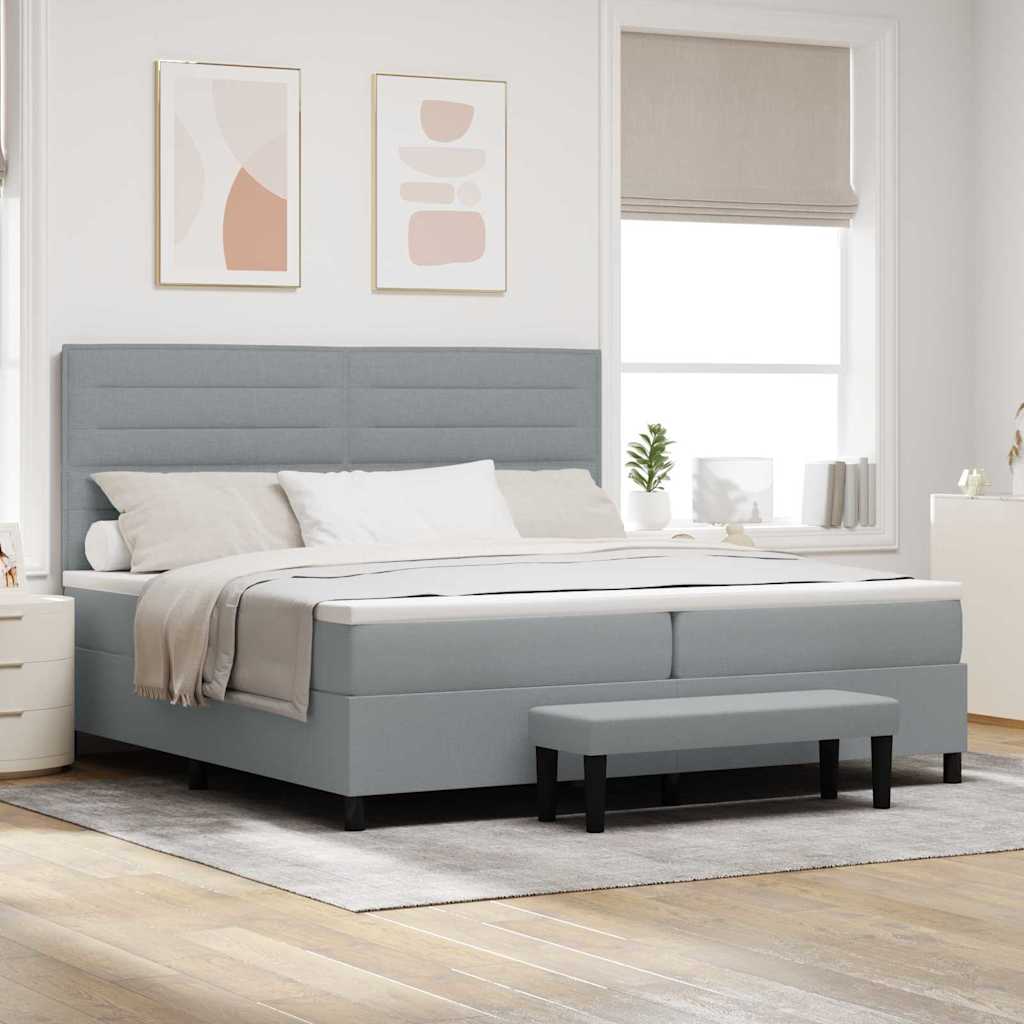 Box Spring Seng Med Hovedgærde Stof - Variant 3344016