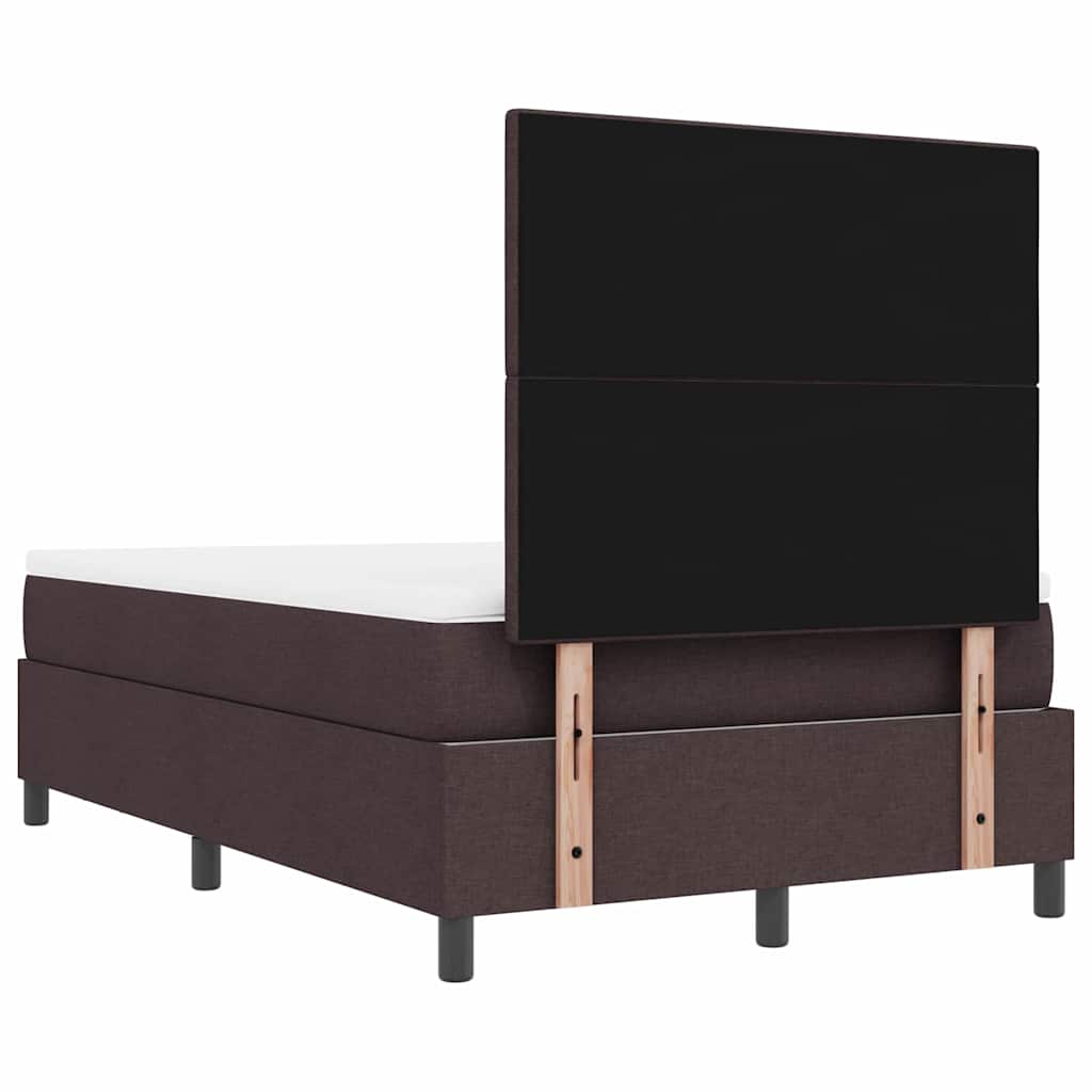 Box Spring Seng Med Madras Mørk Brun 120 X 190 Cm Stof - Billede 10