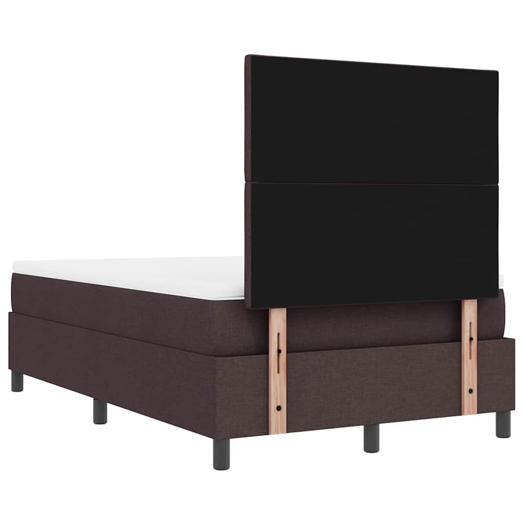 Box Spring Seng Med Madras Mørkebrun 120 X 190 Cm Stof - Billede 10