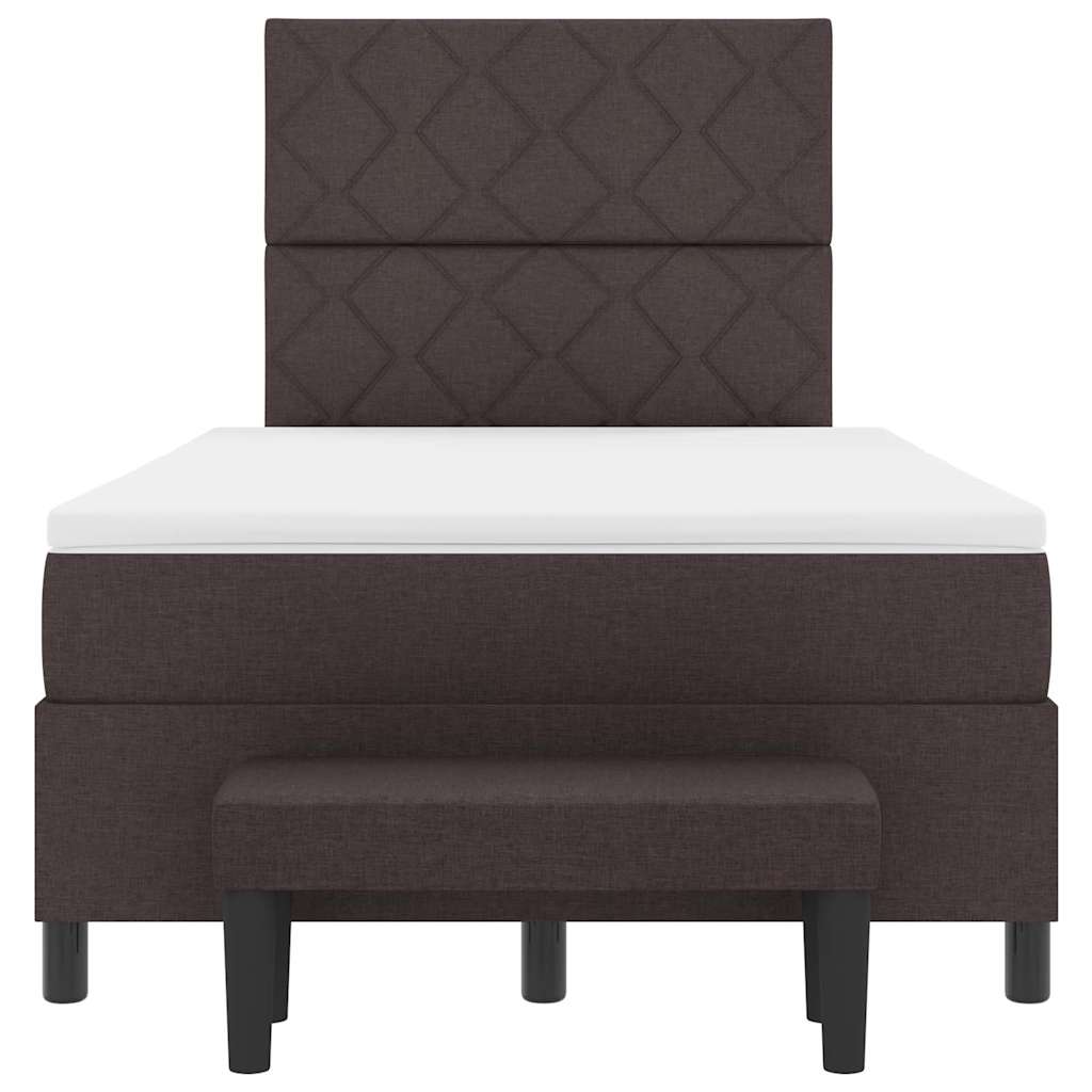 Box Spring Seng Med Madras Mørkebrun 120 X 190 Cm Stof - Billede 8