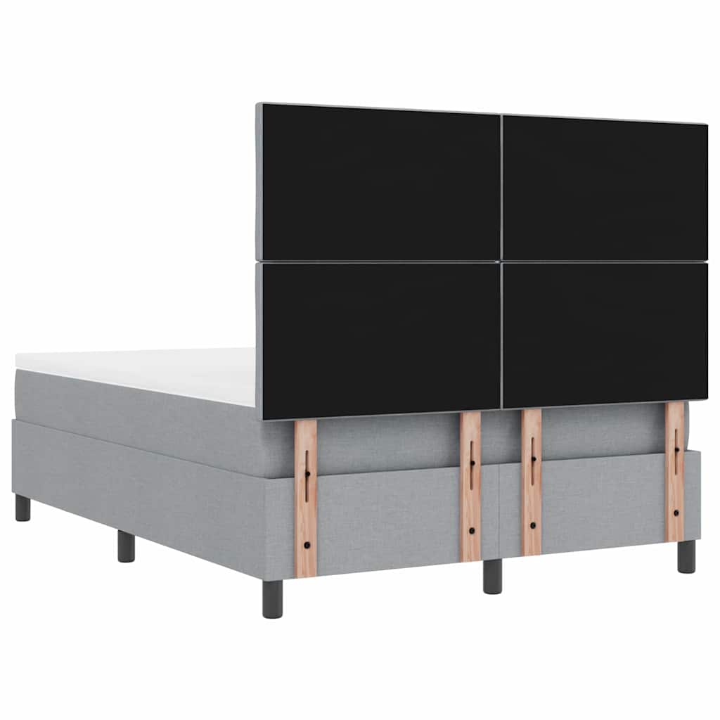 Box Spring Seng Med Madras Lysegrå 140 X 200 Cm Stof - Billede 11
