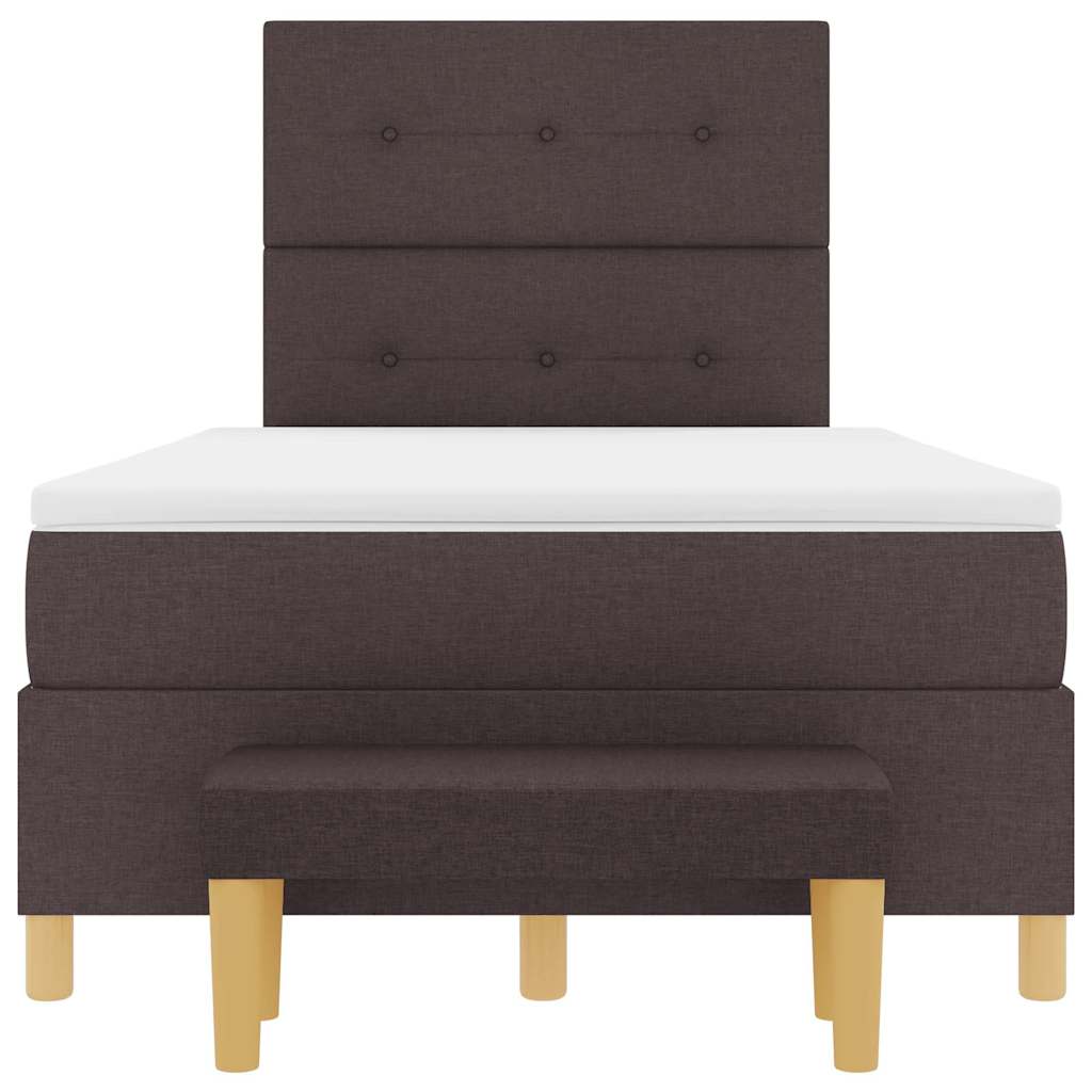 Box Spring Seng Med Madras Mørk Brun 120 X 190 Cm Stof - Billede 8