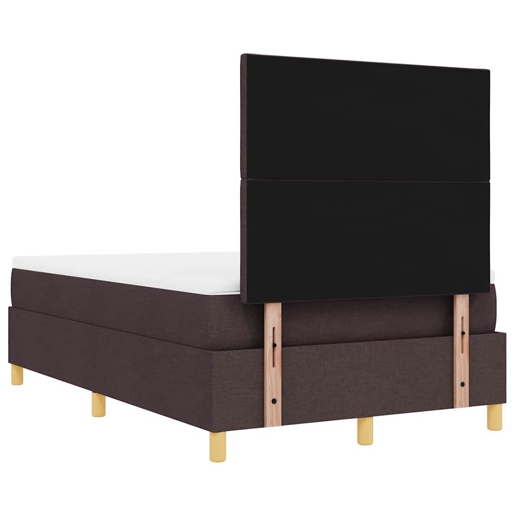 Box Spring Seng Med Madras Mørkebrun 120 X 190 Cm Stof - Billede 10