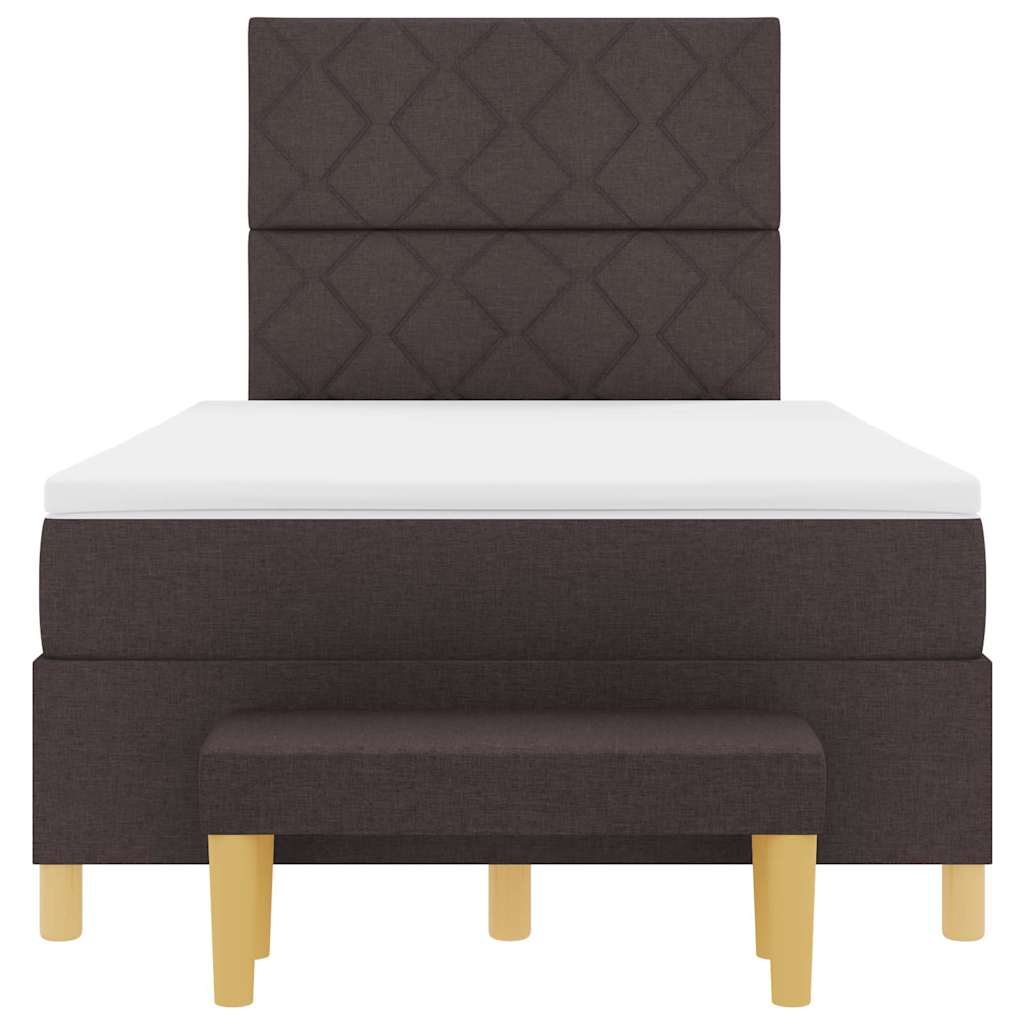 Box Spring Seng Med Madras Mørkebrun 120 X 190 Cm Stof - Billede 8