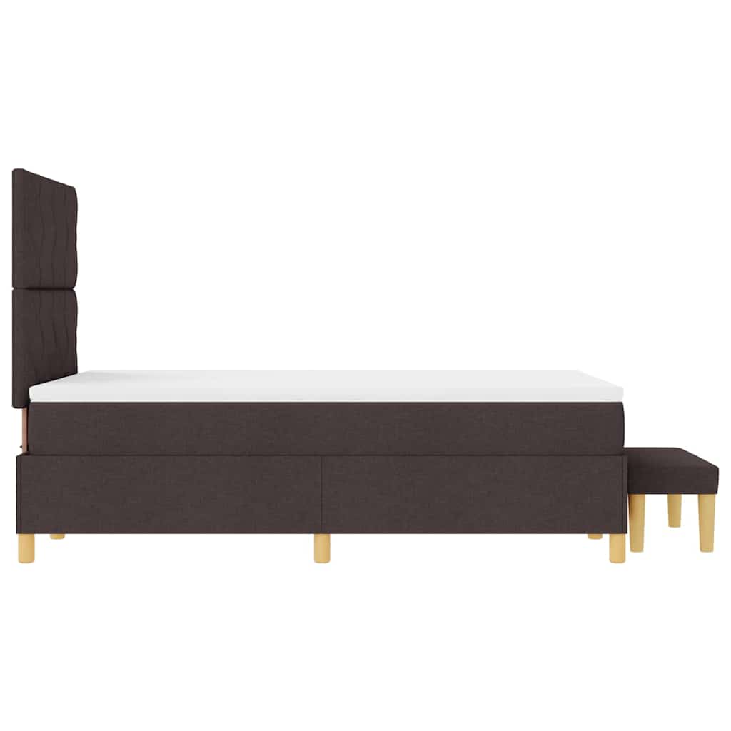 Box Spring Seng Med Madras Mørkebrun 120 X 190 Cm Stof - Billede 9