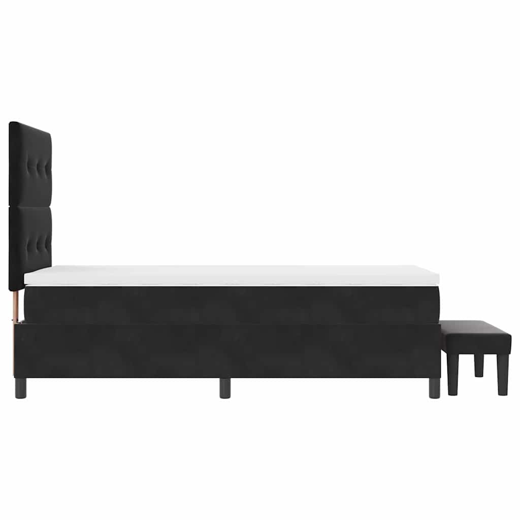 Box Spring Seng Med Madras Sort 100 X 200 Cm Fløjl - Billede 10